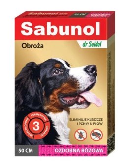 Laboratorium DermaPharm Sabunol Różowa Obroża Przeciw Pchłom I Kleszczom Dla Psa 50cm