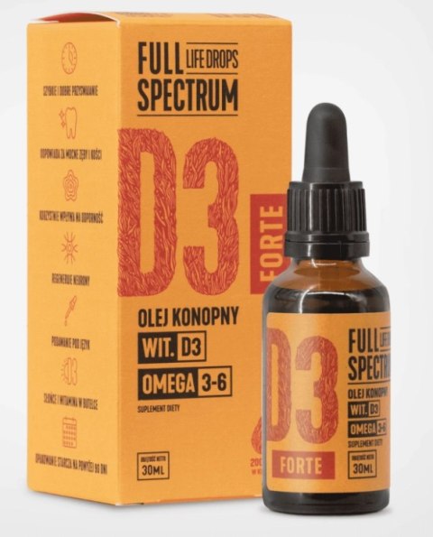 Cosma Cannabis Full Spectrum Olej Konopny Witamina D3 Forte Dla Ludzi 30ml