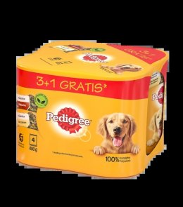 Pedigree Adult 3+1 Puszka Mokra Karma Dla Psów W Galaretce (2x Z Kurczakiem, 2x Z Wołowiną) 4x400g