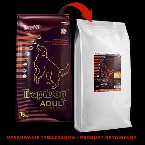 Tropidog Super Premium Adult Medium & Large Breed Kurczak I Łosoś 15kg