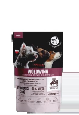 PetRepublic drobno siekane kawałki w delikatnym sosie - wołowina 100g dla psa