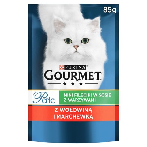 Purina Gourmet Perle Karma dla kotów mini fileciki w sosie z wołowiną i marchewką 85 g