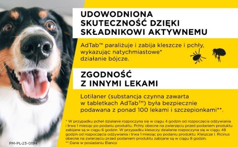 Elanco AdTab 225mg Tabletka Na Pchły I Kleszcze Dla Psów 5,5-11kg