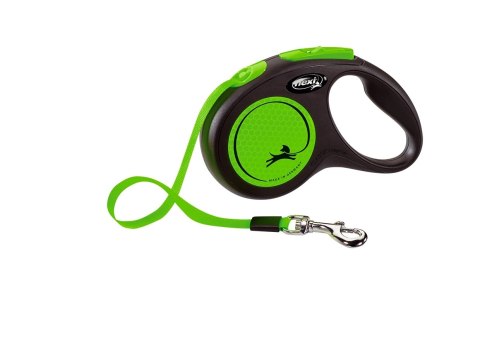 Flexi Smycz New Classic S Taśma 5m Do 15kg Green Neon