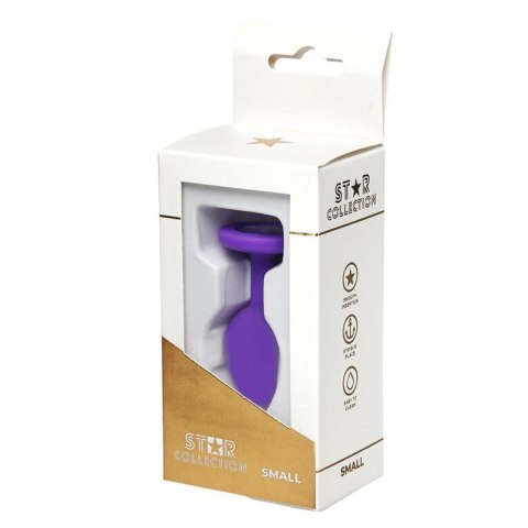 Star Collection - Purple Silicone Anal Plug S - Purple Stone
