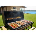 Grill węglowy ogrodowy beczka z kominem półki + termometr + popielnik Berdsen BD-895 czarny