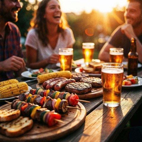 Grill węglowy ogrodowy beczka z kominem półki + termometr + popielnik Berdsen BD-895 czarny