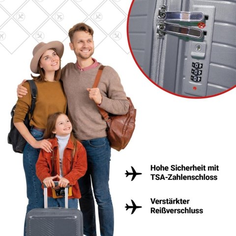 Walizki Podróżne Berwin Zestaw 3 szt Twarde Na Kółkach TSA XL L M Samolot