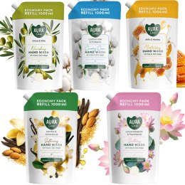 Zestaw 5x1000 ml AURA Care Mydło Do Rąk Uzupełniające MIX