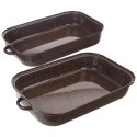Brytfanna gęsiarka do piekarnika emaliowana z pokrywką prostokątna BROWN 14L 46x27.5cm ORION 127023