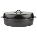 Brytfanna granitowa do piekarnika brytfanka z pokrywką owalna NATURE 6.5L 42x29x17cm NAVA 10-103-166