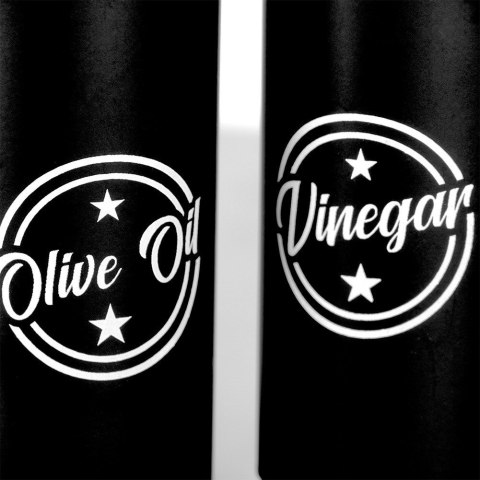 Butelki na oliwę i ocet do oliwy octu szklane czarne 300ml 2 szt VILDE 229128