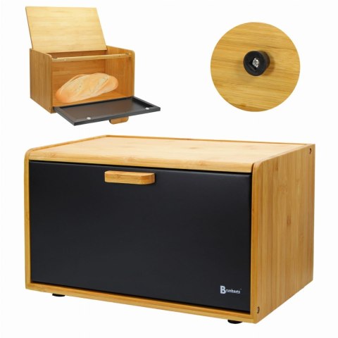 CHLEBAK BAMBUSOWY POJEMNIK NA PIECZYWO BRUNBESTE BB-4254 CZARNY