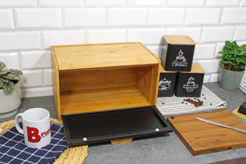 CHLEBAK BAMBUSOWY POJEMNIK NA PIECZYWO BRUNBESTE BB-4254 CZARNY
