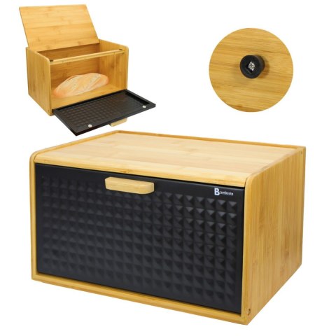 CHLEBAK BAMBUSOWY POJEMNIK NA PIECZYWO BRUNBESTE BB-4256 CZARNY