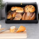 Chlebak metalowy pojemnik na chleb pieczywo czarny 30x26.5x17cm VILDE 259621