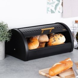 Chlebak metalowy pojemnik na chleb pieczywo czarny 38x28.5x18cm VILDE 259614
