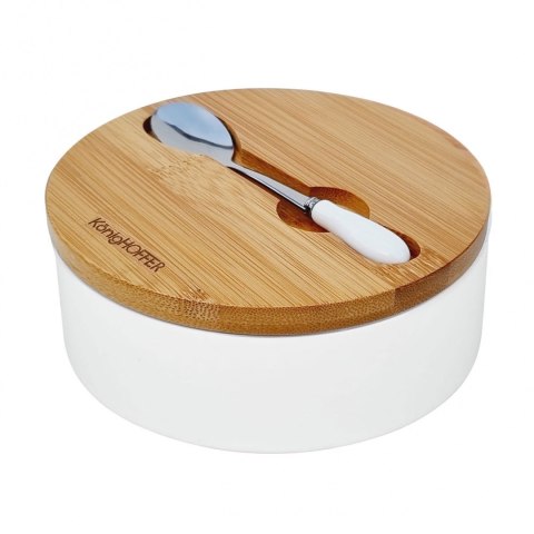CUKIERNICA CERAMICZNA Z ŁYŻECZKĄ KONIGHOFFER 4233 BIAŁA