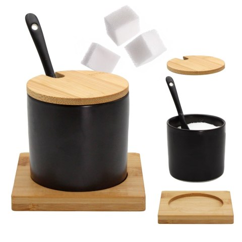 CUKIERNICZKA CERAMICZNA Z BAMBUSOWĄ PODSTAWKĄ 350ML BRUNBESTE BB-4501