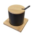 CUKIERNICZKA CERAMICZNA Z BAMBUSOWĄ PODSTAWKĄ 350ML BRUNBESTE BB-4501