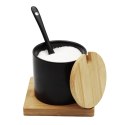 CUKIERNICZKA CERAMICZNA Z BAMBUSOWĄ PODSTAWKĄ 350ML BRUNBESTE BB-4501