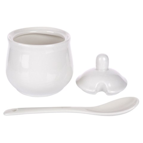 CUKIERNICZKA I MLECZNIK CUKIERNICA PORCELANOWA BIAŁA 2X150 ML ZESTAW 3 ELE ORION 153521