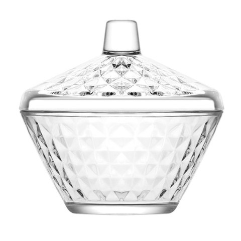 CUKIERNICZKA SZKLANA CUKIERNICA POJEMNIK NA CUKIER KRYSZTAŁOWA 330ML LAV 155403