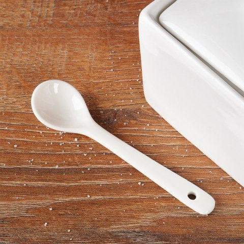 CUKIERNICZKA Z ŁYŻECZKĄ PORCELANOWA BIAŁA 200 ML HIT 153509
