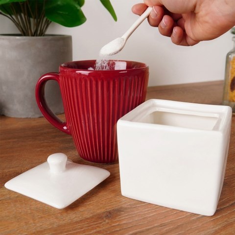 CUKIERNICZKA Z ŁYŻECZKĄ PORCELANOWA BIAŁA 200 ML HIT 153509