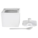 CUKIERNICZKA Z ŁYŻECZKĄ PORCELANOWA BIAŁA 200 ML HIT 153509
