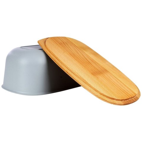 Chlebak z deską do krojenia szary 39x23.5x15.5cm VILDE 259177