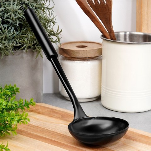Chochla do zupy mała stalowa łyżka wazowa czarna 60ml 30cm EXCELLENT HOUSEWARE 259737