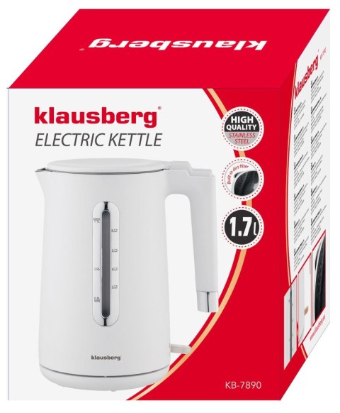 CZAJNIK ELEKTRYCZNY BEZPRZEWODOWY 1.7L BIAŁY KLAUSBERG KB-7890
