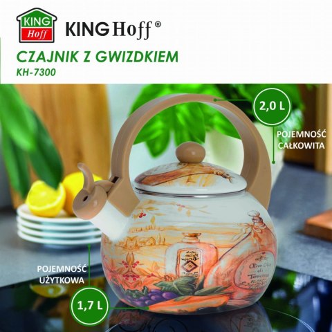 CZAJNIK EMALIOWANY 2.0L EMALIA NA INDUKCJĘ GAZ KINGHOFF OLIO KH-3700