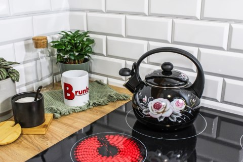 CZAJNIK EMALIOWANY 2.2L BRUNBESTE BLACK ROSE BB-4551