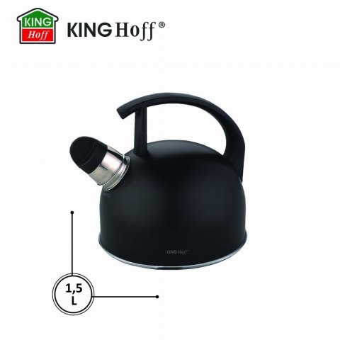 CZAJNIK STALOWY 1.5L MATOWY CZARNY KINGHOFF KH-1897