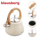 CZAJNIK STALOWY NA GAZ 2.8L INDUKCJA BEŻOWY MATOWY KLAUSBERG KB-7919