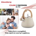 CZAJNIK STALOWY NA GAZ 2.8L INDUKCJA BEŻOWY MATOWY KLAUSBERG KB-7919