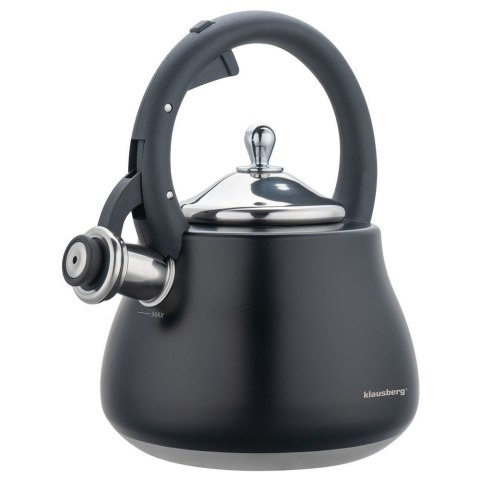 CZAJNIK STALOWY NA GAZ 2.8L INDUKCJA CZARNY MATOWY KLAUSBERG KB-7918