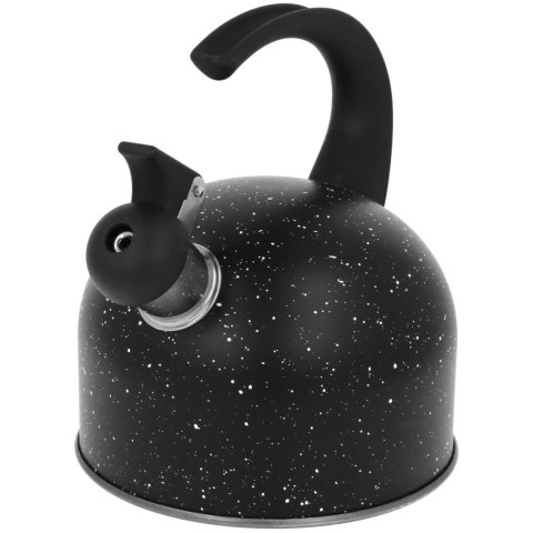 Czajnik stalowy z gwizdkiem na gaz indukcja mały 1.5L czarny marmurek BRUNBESTE BB-2439