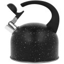 Czajnik stalowy z gwizdkiem na gaz indukcja mały 1.5L czarny marmurek BRUNBESTE BB-2439