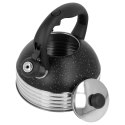 Czajnik stalowy z gwizdkiem na gaz indukcję 2.5L czarny marmurek nakrapiany BRUNBESTE BB-2474