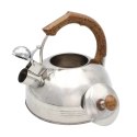 Czajnik stalowy z gwizdkiem tradycyjny indukcja 2.5L drewniany uchwyt BRUNBESTE BB-2270