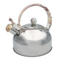 Czajnik stalowy z gwizdkiem tradycyjny indukcja 2.5L marmurowy uchwyt BRUNBESTE BB-2269