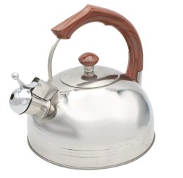 Czajnik stalowy z gwizdkiem tradycyjny indukcja 2.5L uchwyt drewno BRUNBESTE BB-2271