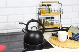 Czajnik stalowy z gwizdkiem tradycyjny na gaz indukcja 2.5L czarny BRUNBESTE BB-2410