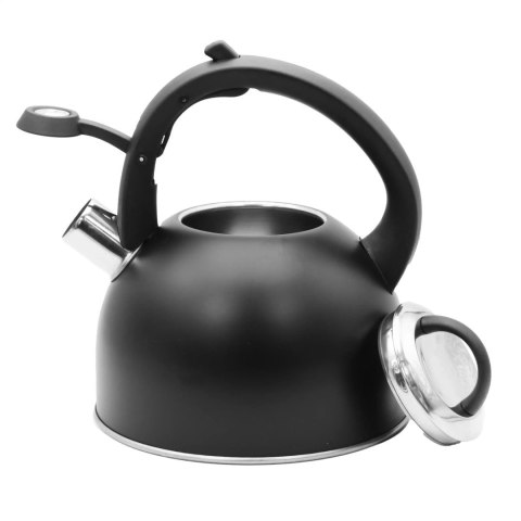 Czajnik stalowy z gwizdkiem tradycyjny na gaz indukcja 2.5L czarny BRUNBESTE BB-2410