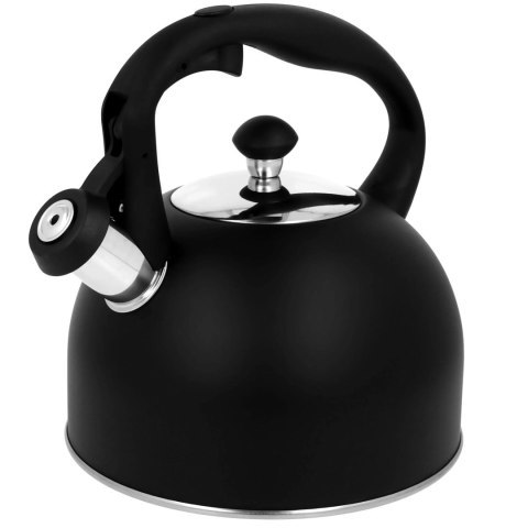 Czajnik stalowy z gwizdkiem tradycyjny na gaz indukcję 2.5L czarny mat BRUNBESTE BB-2362