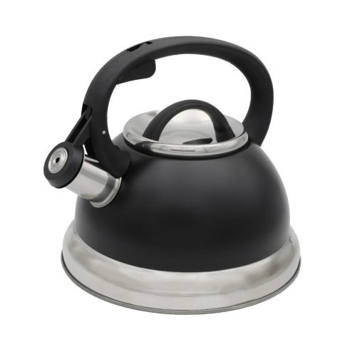 Czajnik stalowy z gwizdkiem tradycyjny na indukcję gaz 2.5L czarny BRUNBESTE BB-2273