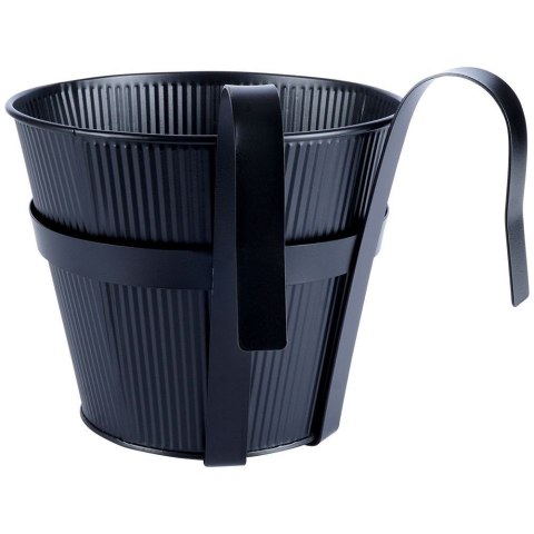 Doniczka balkonowa metalowa czarna 20 cm VILDE 339403
